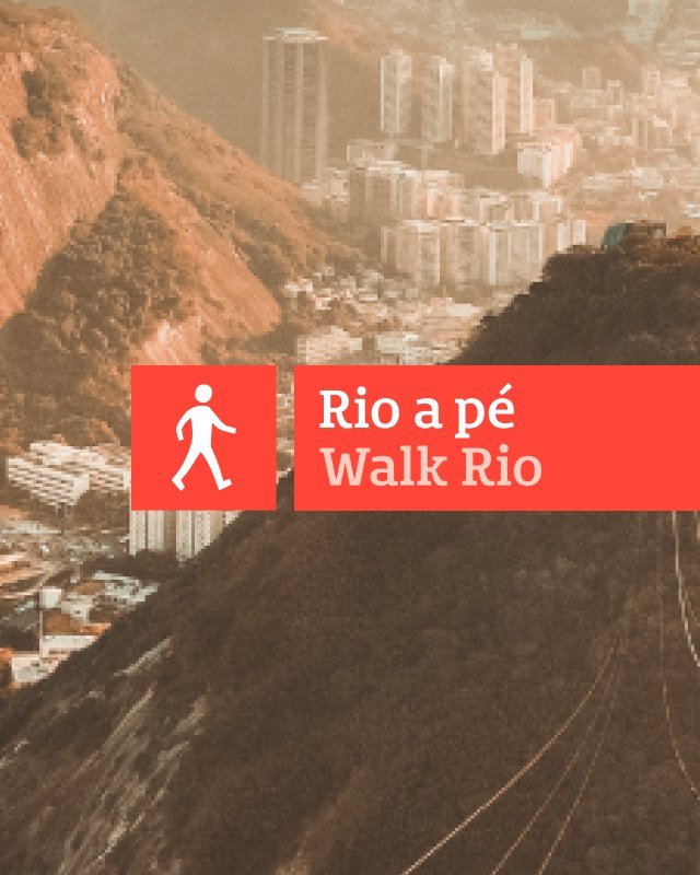 Placa Rio a pé sobre vista aérea do Rio